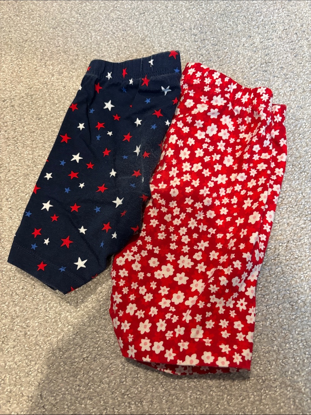 Old Navy Red Floral & Navy Star Kids Shorts